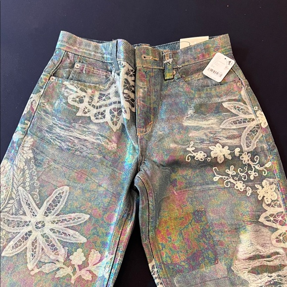 Free People We The Free Iridescent Tinsley Baggy High Rise Jeans- 26 - Picture 2 of 16